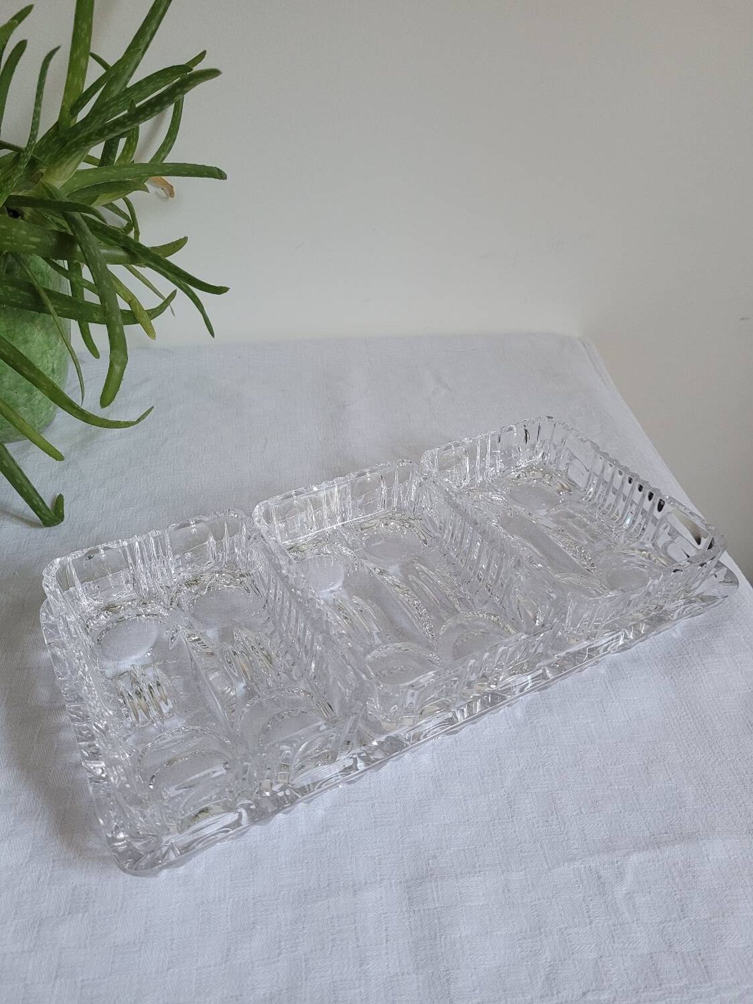 Serviteur / Plateau de service en cristal
