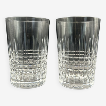 2 verres gobelets Baccarat en cristal modèle Nancy