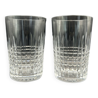 2 verres gobelets Baccarat en cristal modèle Nancy