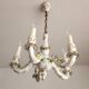 Handgeformt vergoldet vintage Porzellan Kronleuchter Capodimonte 1960er