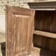 Low sideboard in raw wood, with 4 doors, salvaged from an Indian home