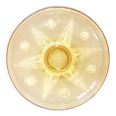 Art Deco Pressed Molded Glass Bowl, Yellow, Star Decorated