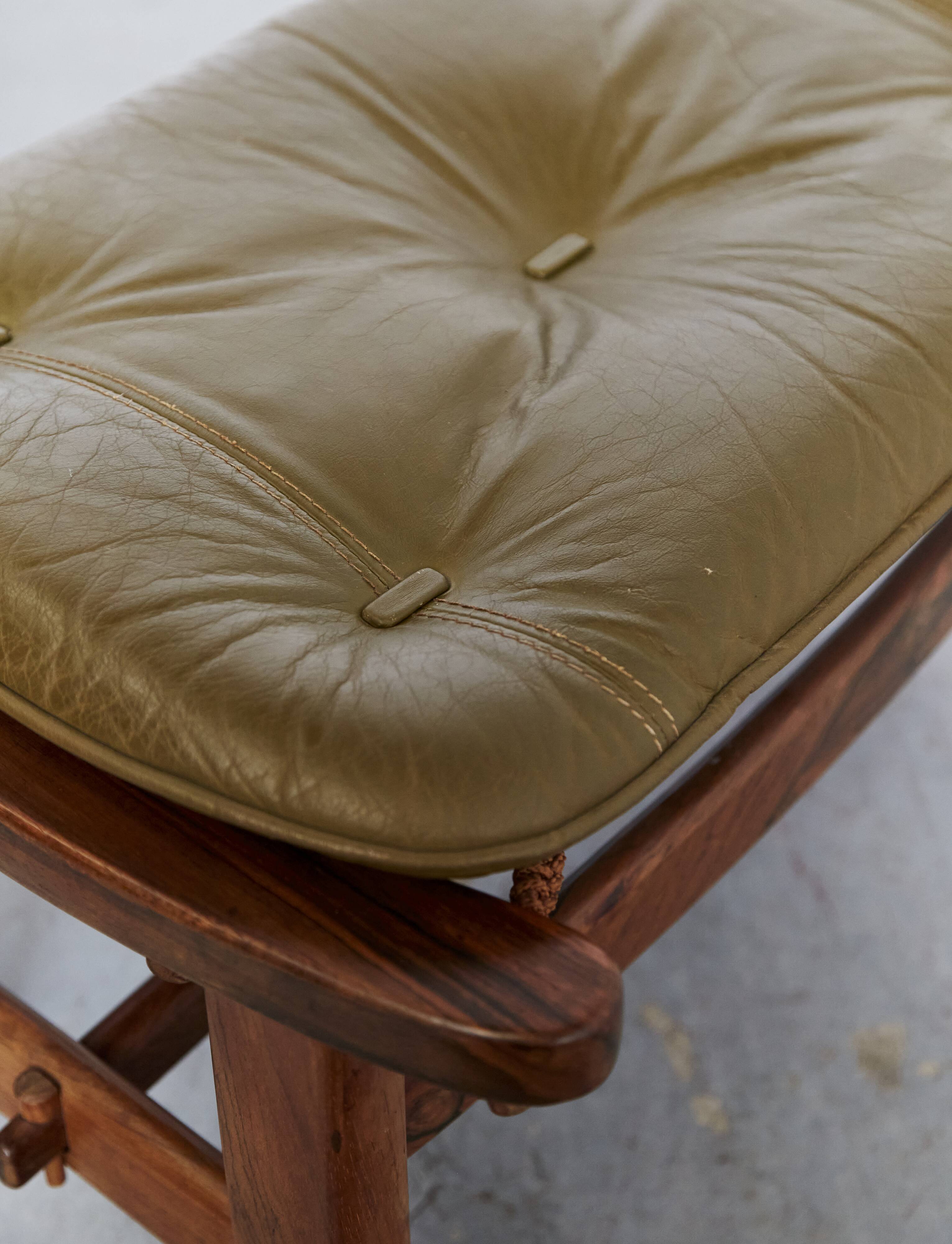 Jean Gillon "Jangada" Lounge Chair & Ottoman for Italma Wood Art, 1968