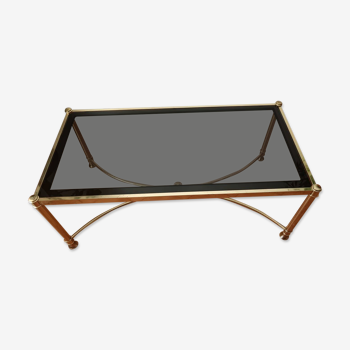 Brass and smoked glass coffee table