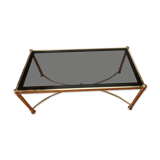 Table basse en laiton et verre fumé