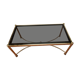 Table basse en laiton et verre fumé