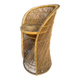 Natural Rattan Stool from the 1960s France