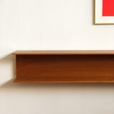 Wooden open wall shelf, 200cm, designed by Walter Wirz for Wilhelm Renz, Germany