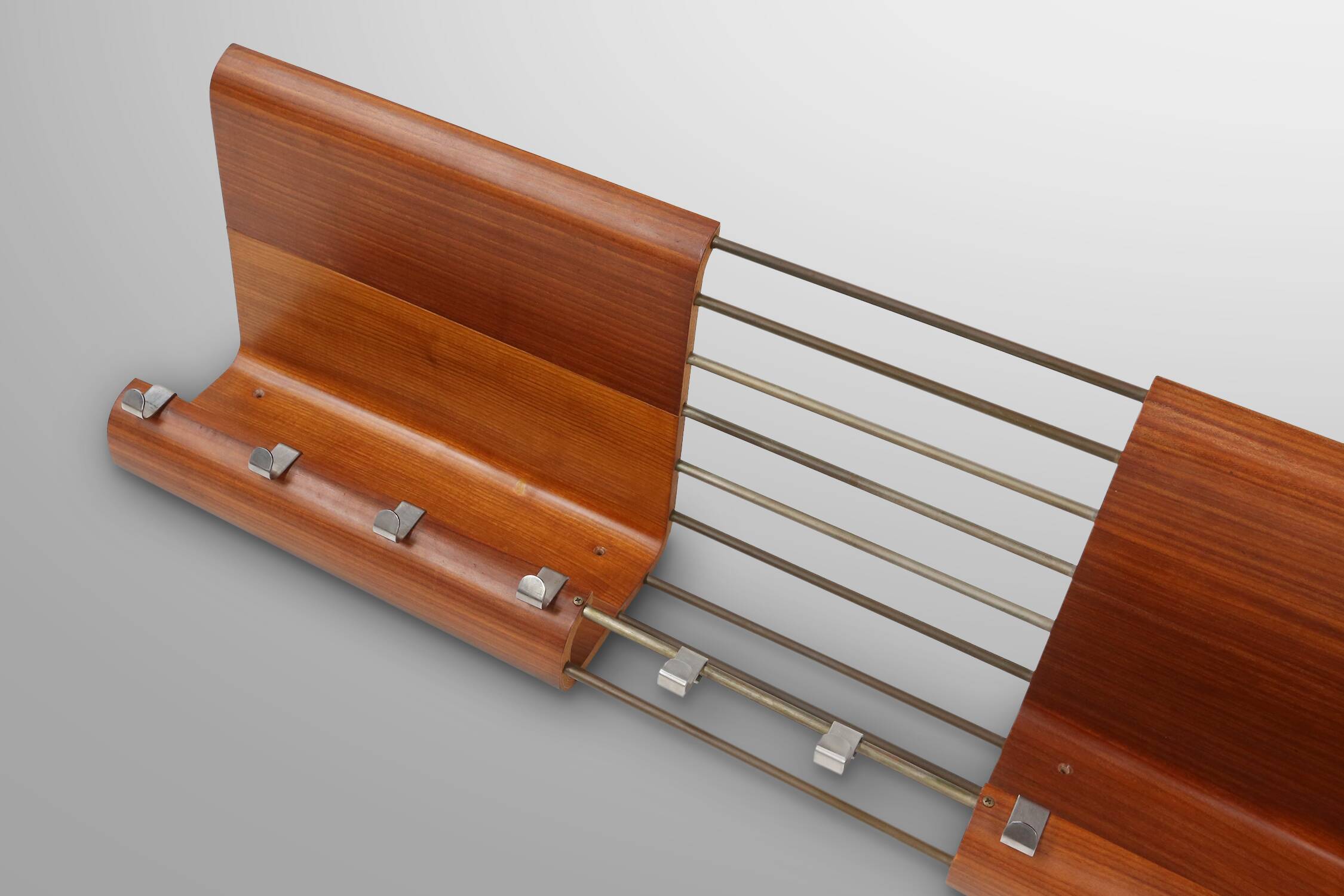 Mid-century coatrack by De Coene in bent plywood, Belgium 1960
