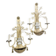 Pair of Silver Wrought Iron And Glass Wall Lights by Banci, Italy, 1940s