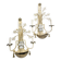 Pair of Silver Wrought Iron And Glass Wall Lights by Banci, Italy, 1940s