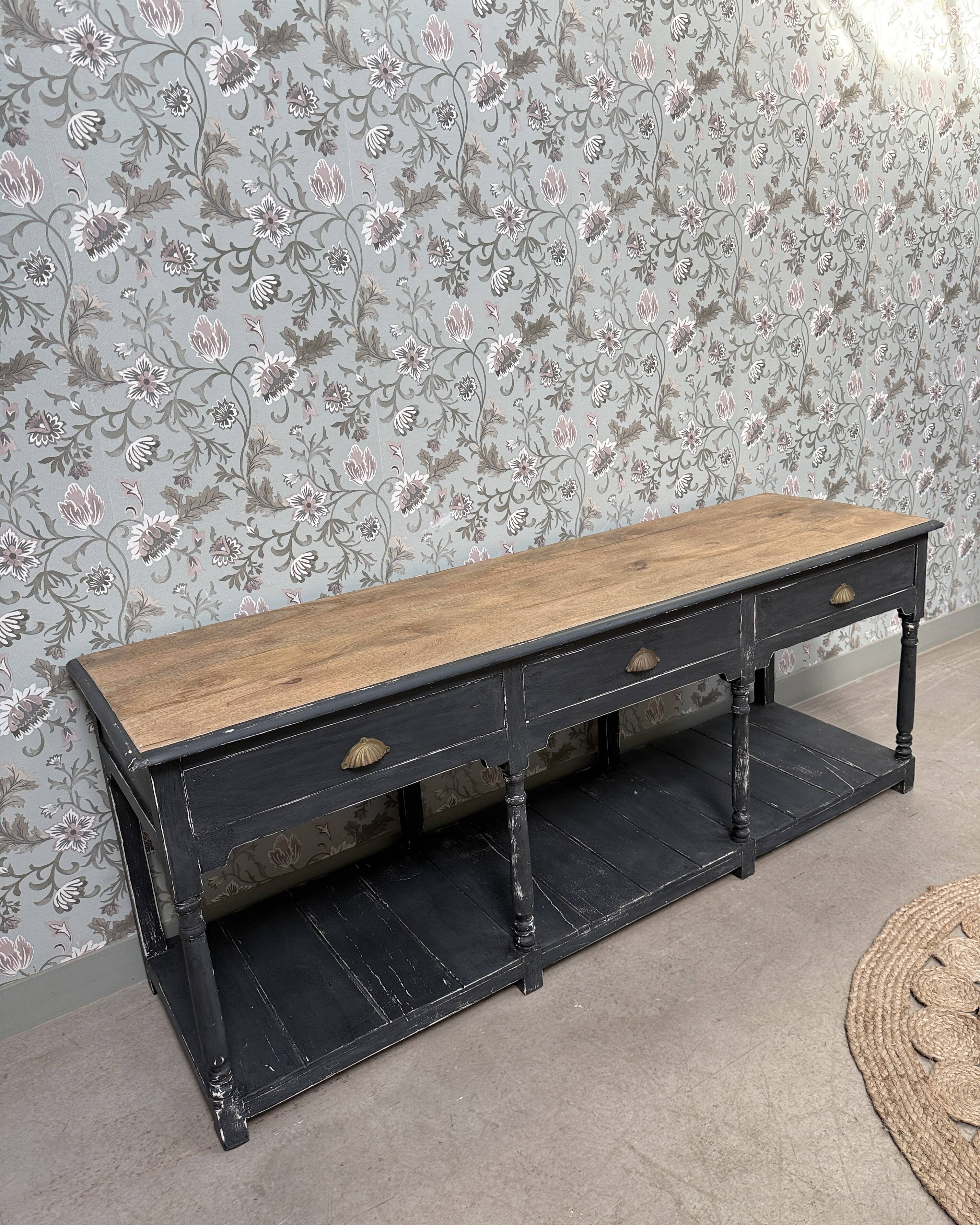 Large patinated draper's table (renovated)