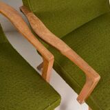 2 fauteuils verts, vers 1950
