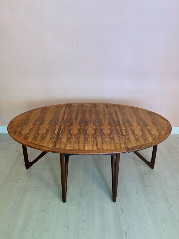 Table à manger danoise en palissandre par Kurt Østervig 1960