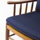 French lounge chair in oak and blue fabric, 1960s
