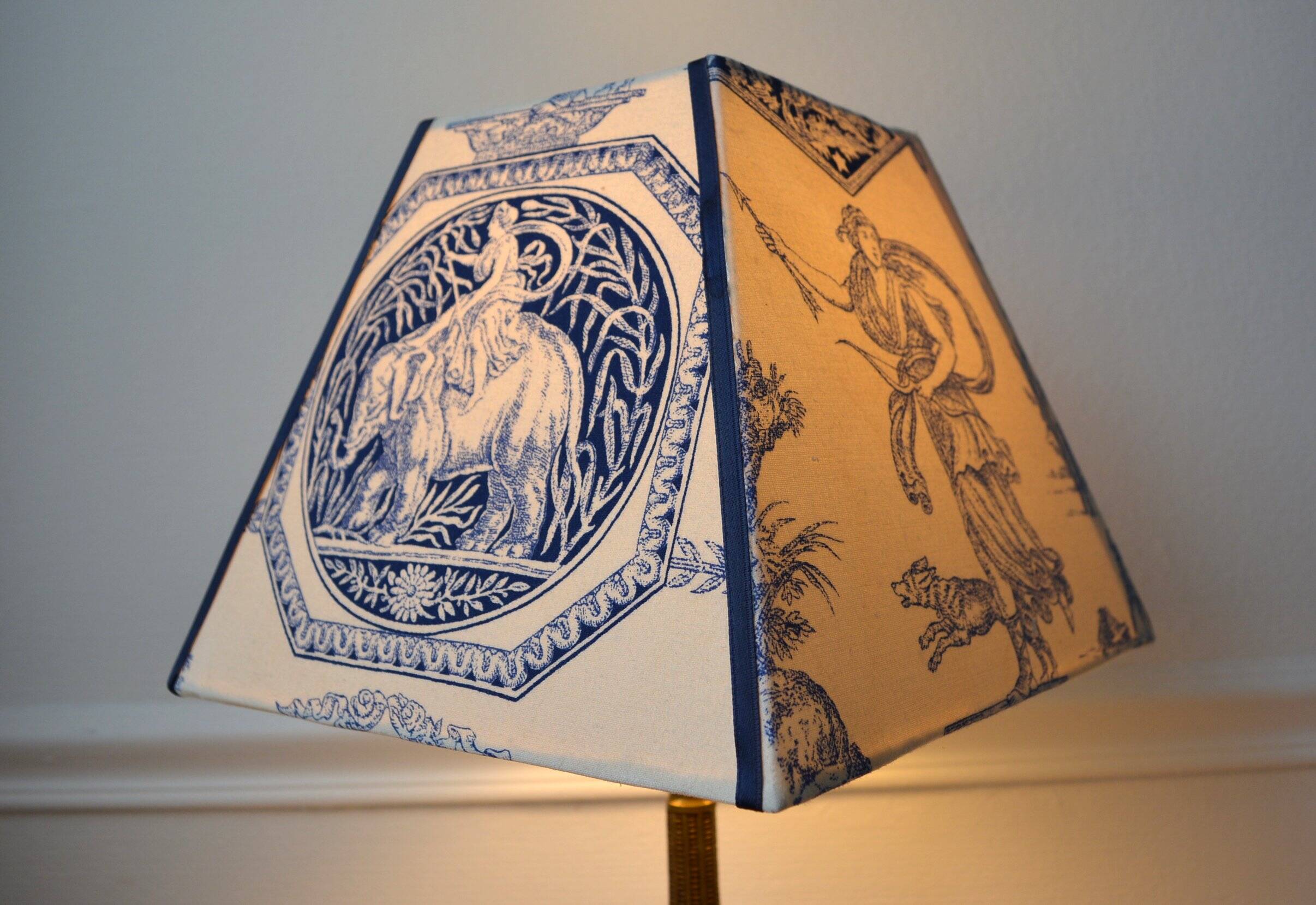 Blue toile de Jouy lampshade