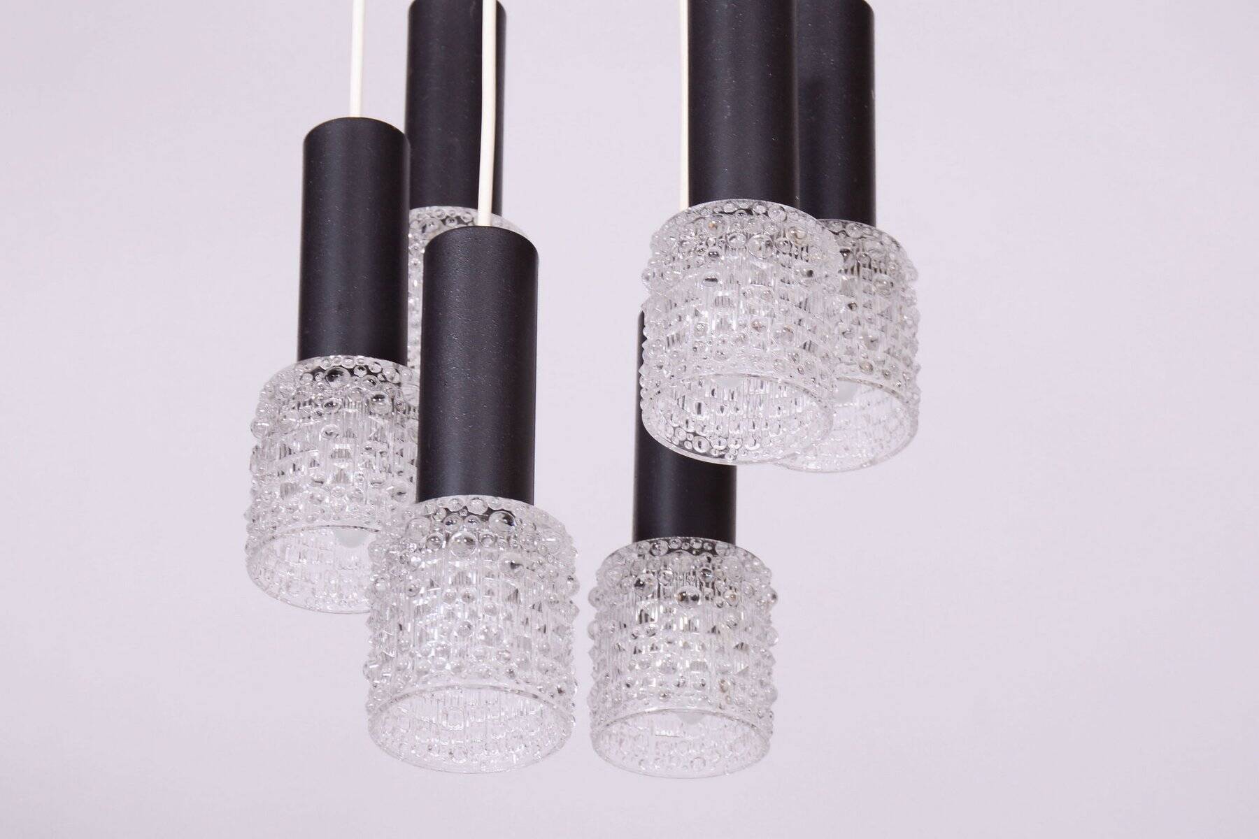 Mid-Century Chandelier in Steel by Elektroinstala Jílové, Czech, 1960s