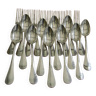 Set of 10 cutlery in silver white metal