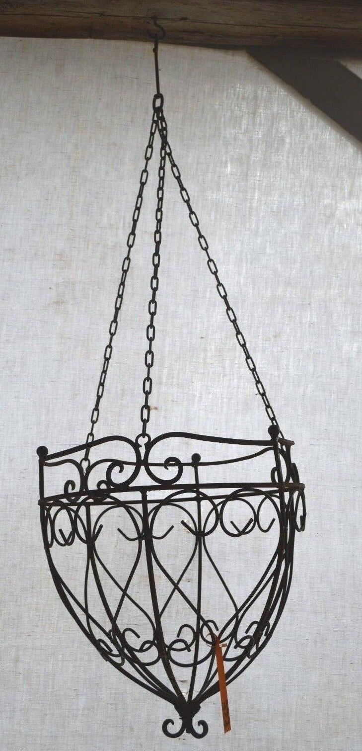 planter suspension wrought iron