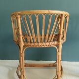 Pair of armchairs in rattan 50s