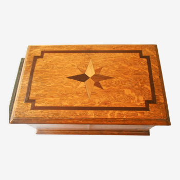 Old marquetry box and edging