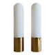 Opaque glass and brass wall light by Limburg, Germany, 1970.