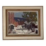 Oil on canvas by Bjorn Julin 1950s