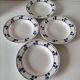 Set of 4 antique soup plates – “Blue Cherries” design – 1950s