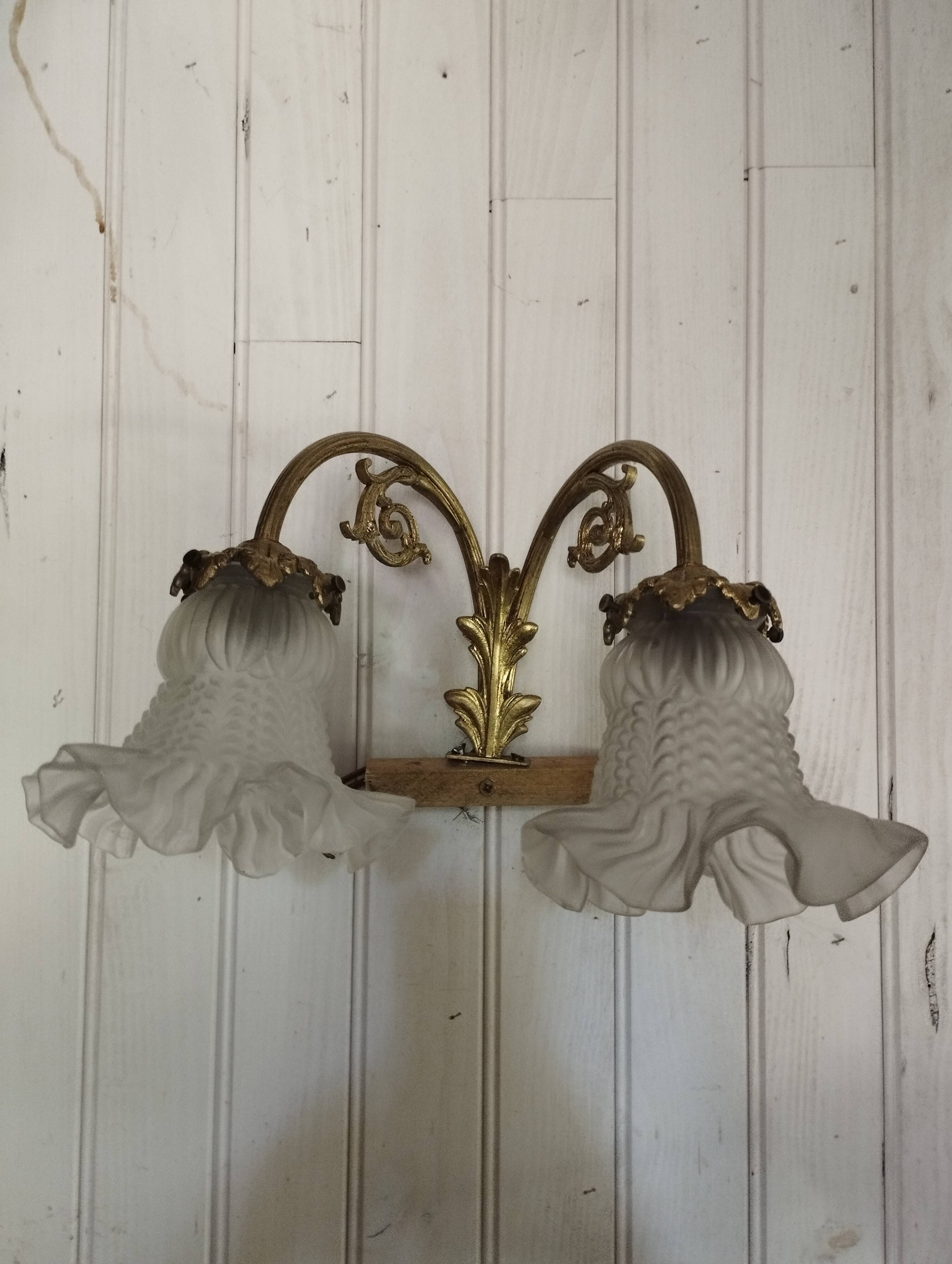 Pair of tulip wall lamps