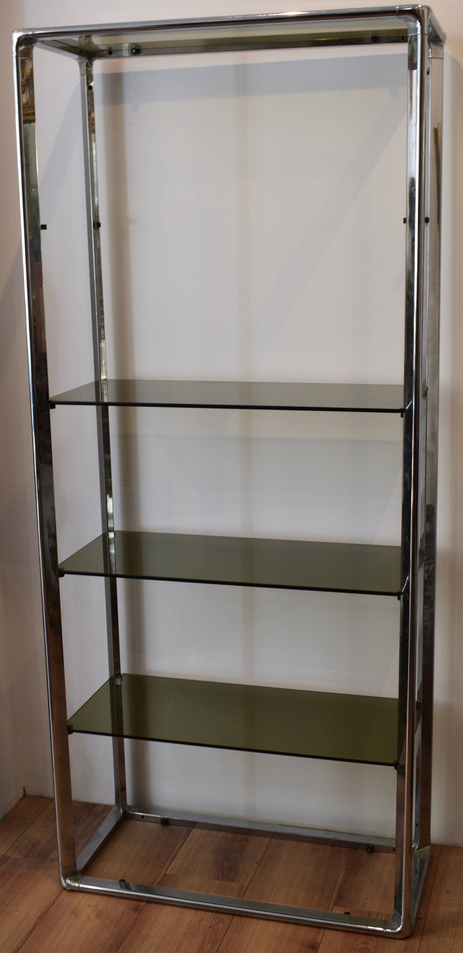 70s chrome steel shelf