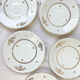 Vintage tea set in golden white porcelain CHAUVIGNY LIMOGES