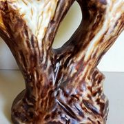 Bougeoir céramique faux-bois années 50