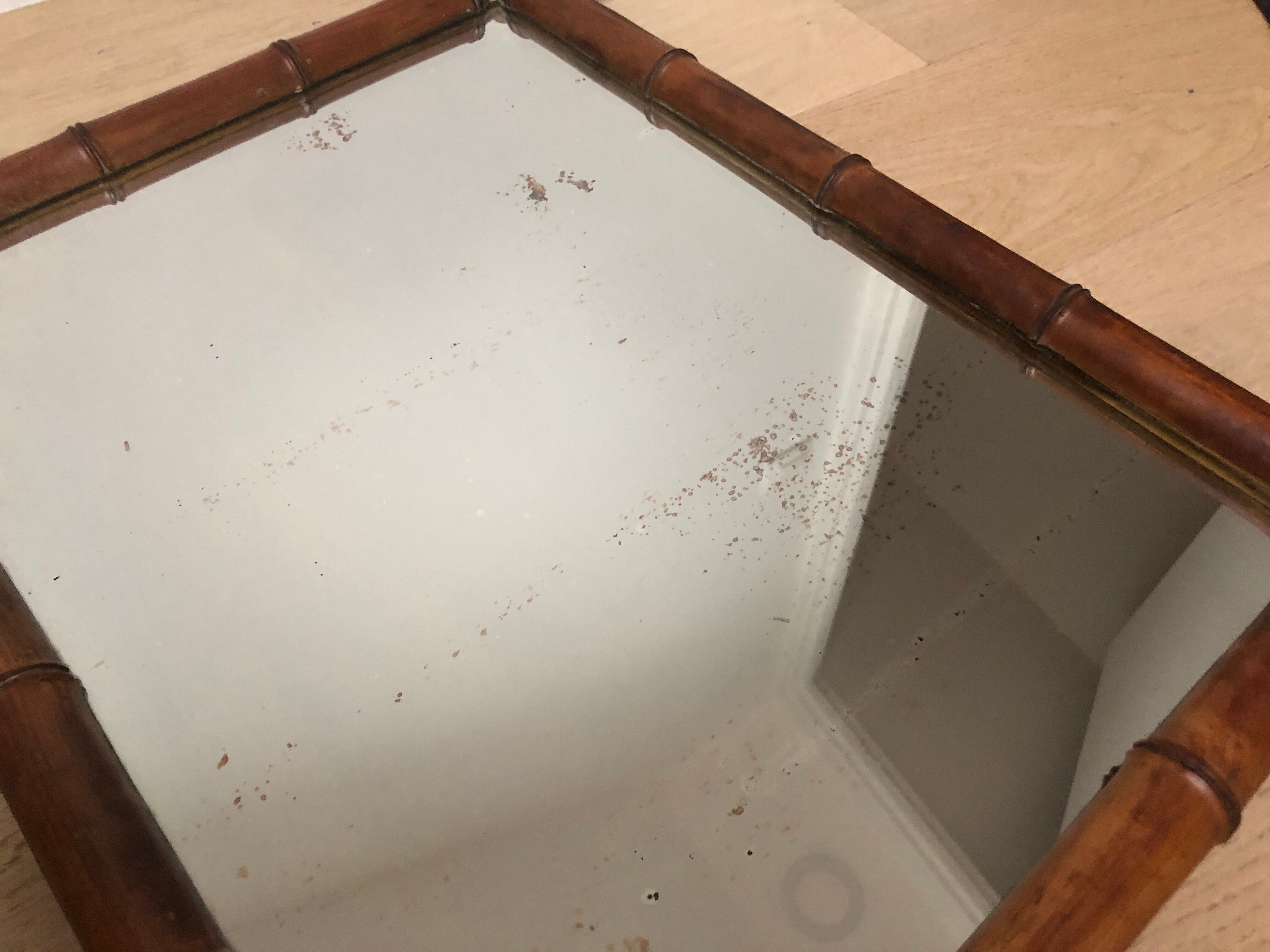 Ancient bamboo mirror 66 cm x 54 cm