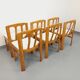 Set of 6 vintage chairs in elm wood and bouclé fabric from the 70s