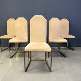 Vintage brass dining chairs by Belgochrom, 1970s