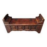 Wooden bench, chestnut chest
