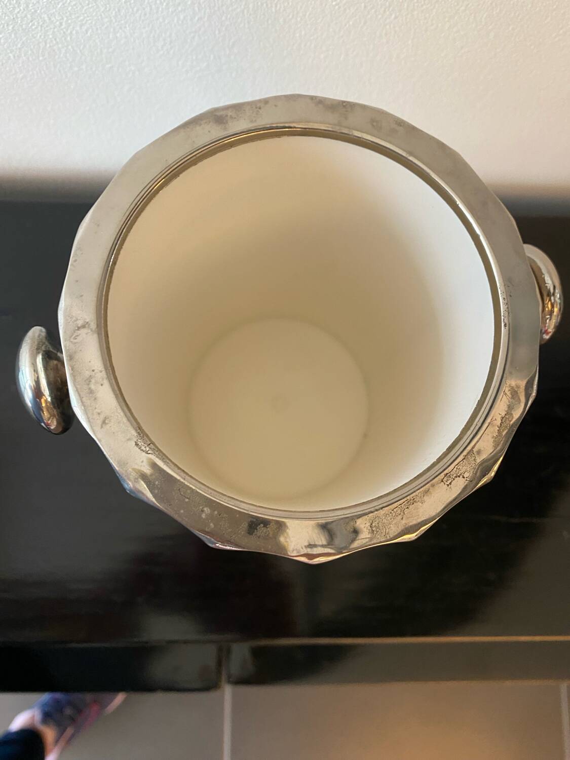 Silver-plated metal bottle cooler