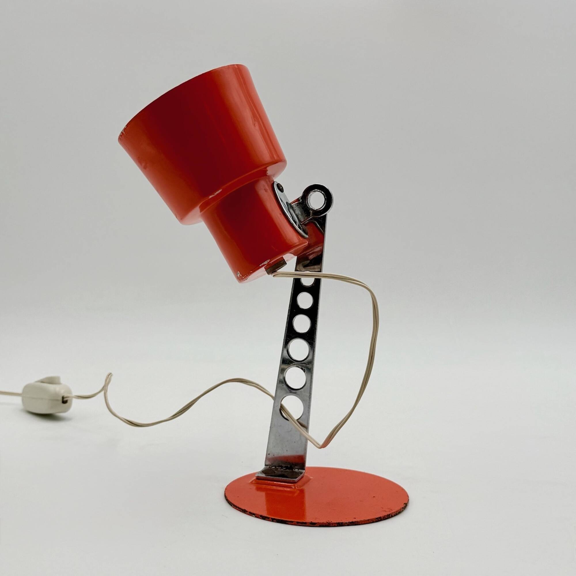 Vintage Targetti Sankey Orange Desk Lamp, Italian 70s Design