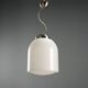 Vintage aluminium and white glass chandelier, design, Italy, 1970s.