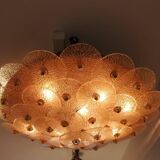Large Murano gold glass disc ceiling light