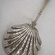 Puiforcat, sugar spoon, solid silver, Russian-style handle, vermeil.