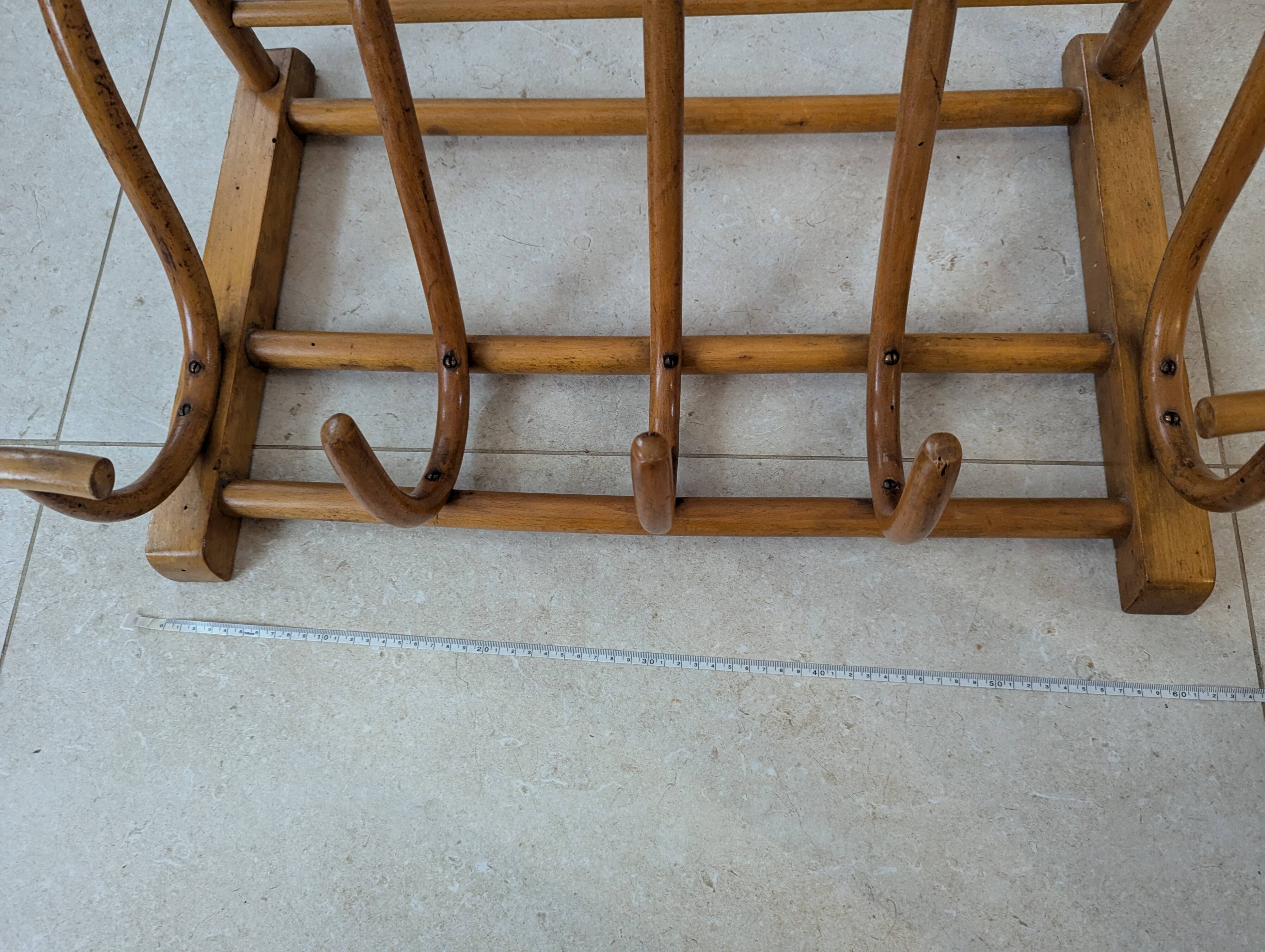 Fischel curved wood wall coat rack