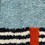 Tapis bleu zebra marocain en laine 150cmx250cm