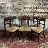 Suite De Six Chaises En Acajou D’époque Restauration XIX Eme Siècle