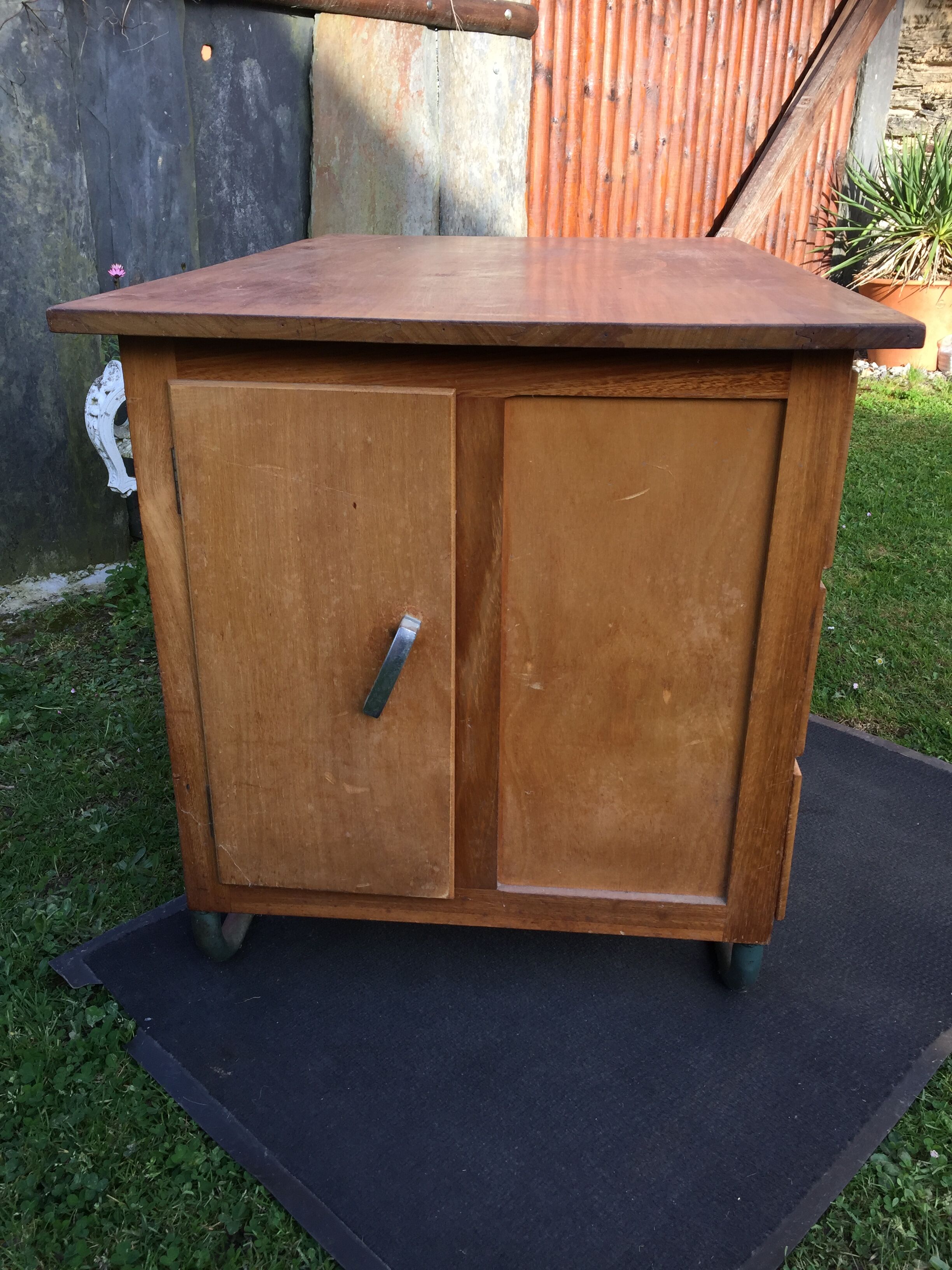 Vintage modernist schoolmaster desk