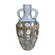 Bottle with handle and covered with wicker / rattan 70s