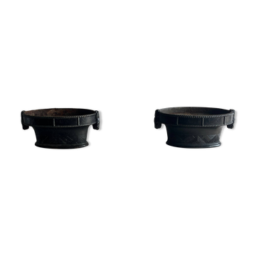 Pair of antique cast iron planters