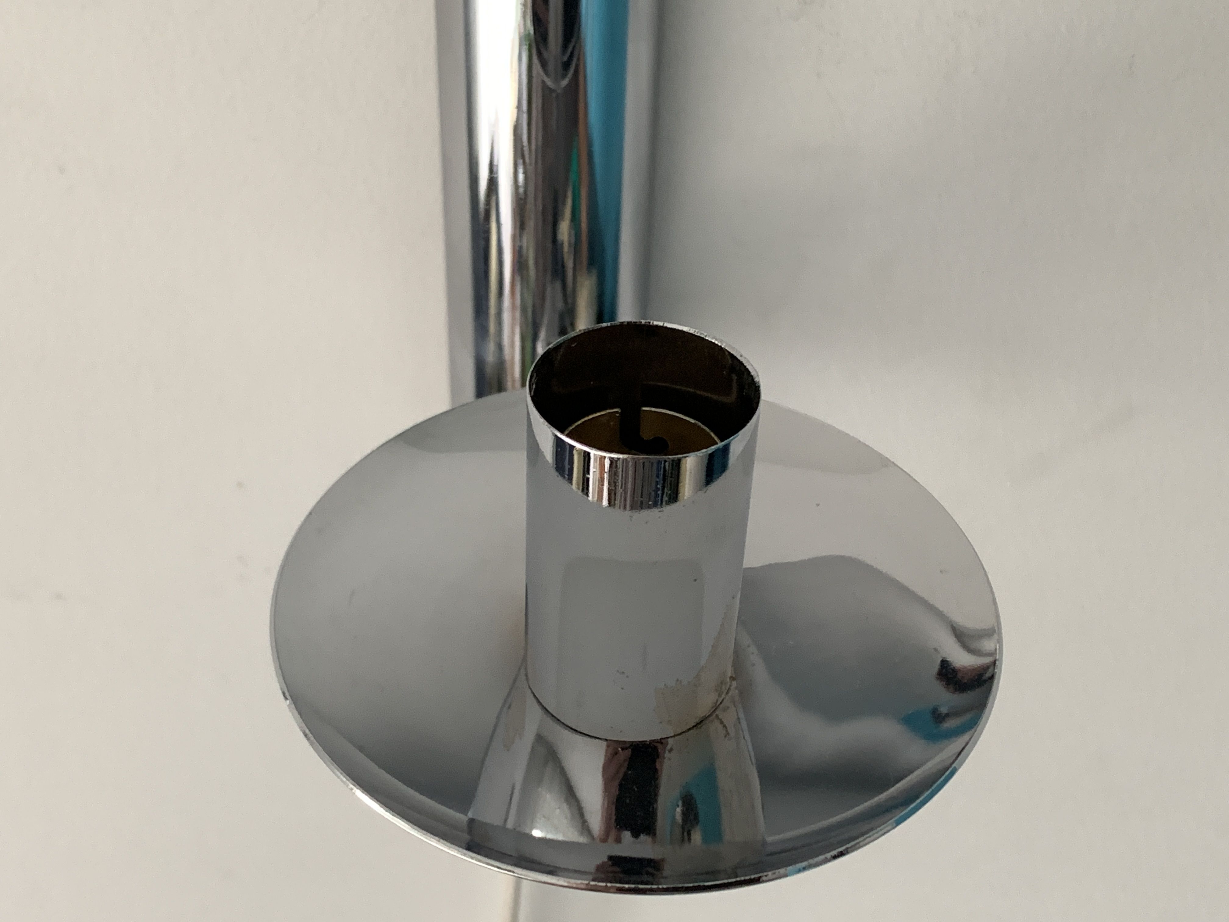 Pair of chrome metal sconces and smoked glass from Sciolari, 1970