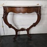 Console galbée ancienne style Louis XV en noyer