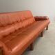 Brutalist, Brazilian style leather lounge sofa, 1960s